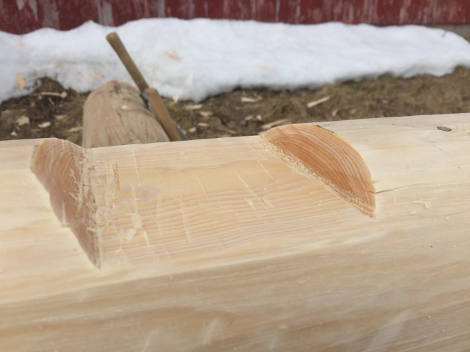 ￼Figur 8. Nærbilde av den uthugde flaten jeg har valgt å kalle "liggeflaten". Foto: Henrik Jenssen