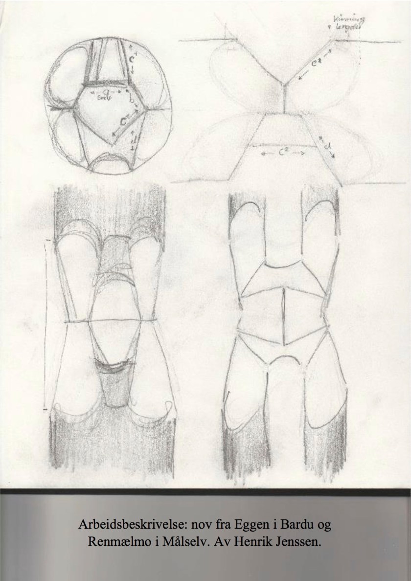 Figur 18. Skisse av nov fra stabburet på Eggen i Bardu. Skisse: Henrik Jenssen